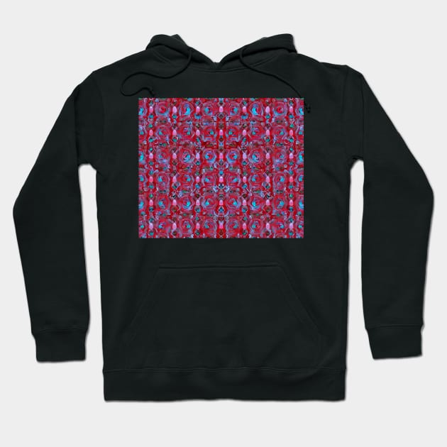 Scarlet Aesthetic Repeating Abstract Pattern Hoodie by BubbleMench